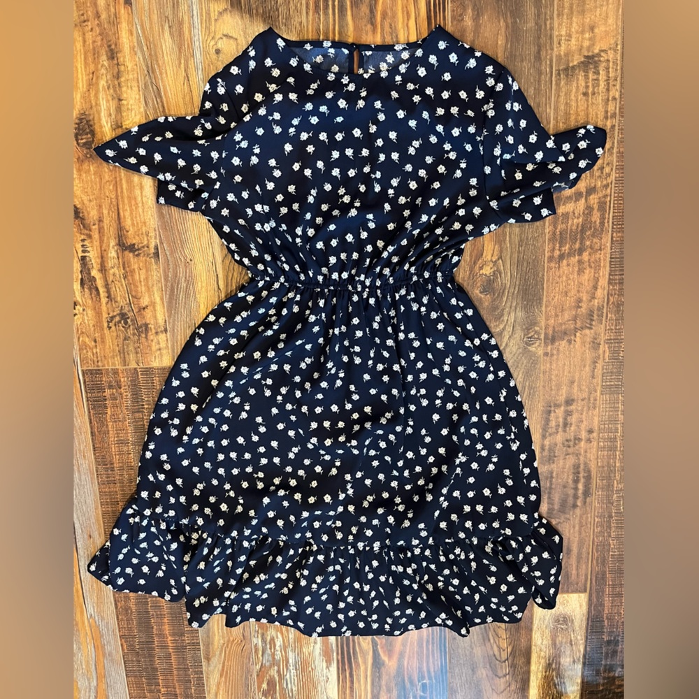SHIEN floral blue and white dress size 6